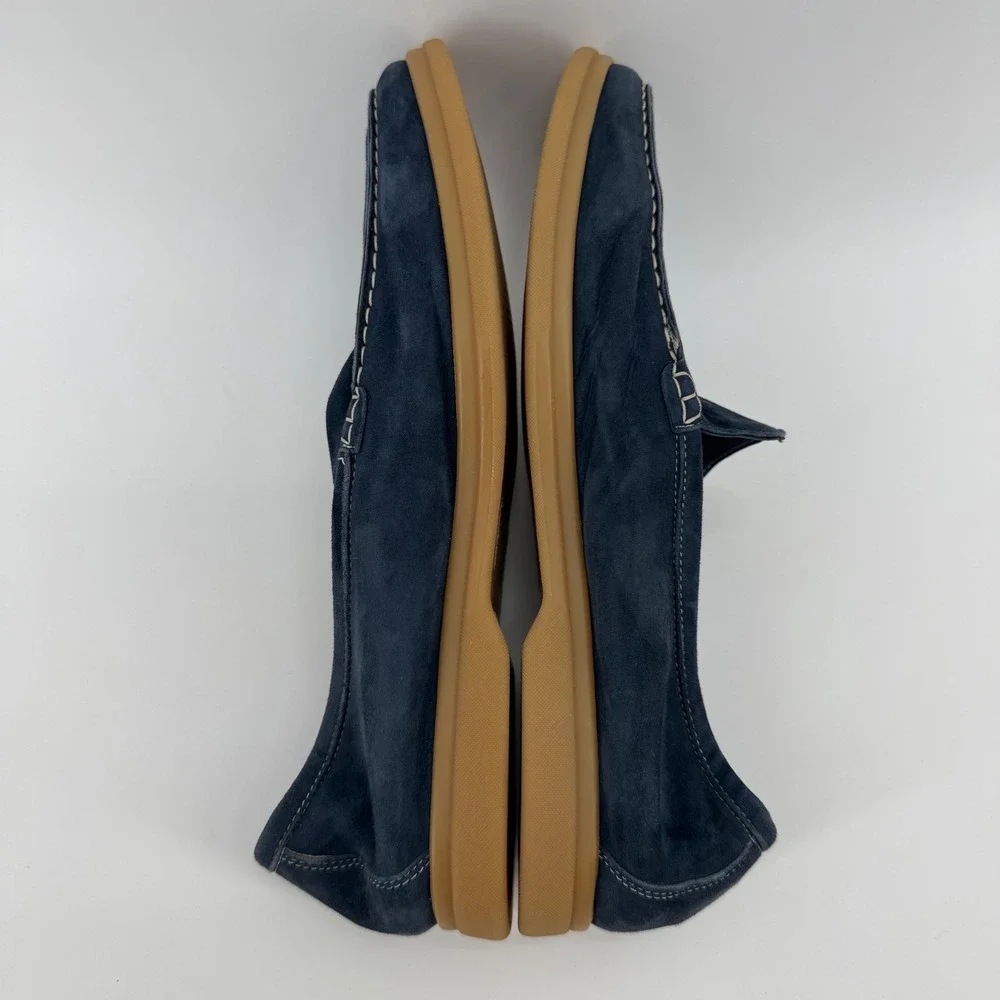 M Gemi The Sailor Mens Navy Blue Suede Loafers Made in Italy Size 42 Rare